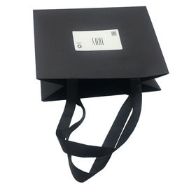 Material preto do cartão da cor dos sacos de portador do grande papel do punho da fita fornecedor