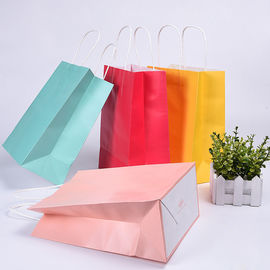 Sacos de portador à moda elegantes do papel de Brown, sacos de papel coloridos com punhos fornecedor
