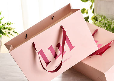 Os sacos de compras do papel do punho da fita com colagem resistente ao calor forte reforçam fornecedor