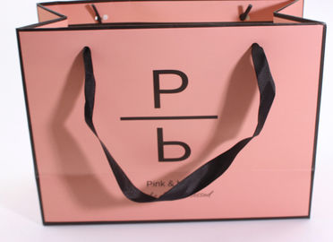 Sacos de portador de papel exatos do rosa da impressão, sacos de compras extravagantes do boutique fornecedor