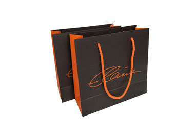 comprar O costume decorativo imprimiu os sacos de papel pretos/cor alaranjada Eco amigável Fabricação em linha