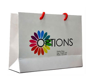 comprar Espessura impressa branco de Customzied dos sacos de papel de Kraft para a promoção da empresa Fabricação em linha