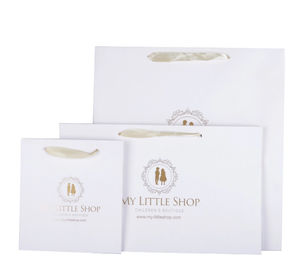 comprar Sacos de papel impressos punho Matt de Kraft da fita/manipulação de superfície laminação lustrosa Fabricação em linha
