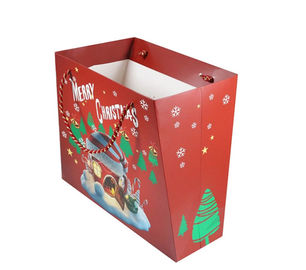 O tamanho personalizado personalizou o material impresso do papel revestido dos sacos do presente para o Natal fornecedor