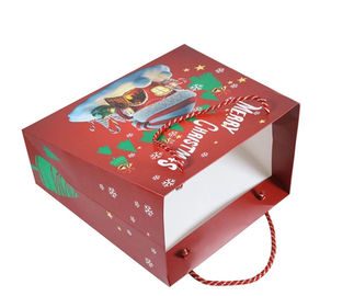 O tamanho personalizado personalizou o material impresso do papel revestido dos sacos do presente para o Natal fornecedor