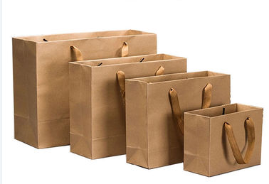 Resistência de rasgo alta amigável impressa de Eco dos sacos de papel de Kraft da durabilidade costume alto fornecedor