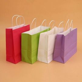 Sacos de papel coloridos recicláveis de Kraft, sacos de papel feitos sob encomenda de Brown para armazéns fornecedor