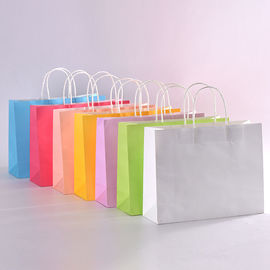 Os sacos de papel coloridos tamanho personalizados de Kraft, presente do papel de Brown ensacam Eco - amigável fornecedor