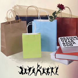 Os sacos de papel coloridos tamanho personalizados de Kraft, presente do papel de Brown ensacam Eco - amigável fornecedor