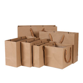 comprar Os sacos lisos do presente de Brown da planície do punho personalizaram bens biodegradáveis do logotipo Fabricação em linha