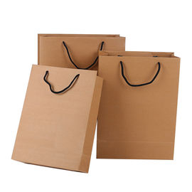 Característica solúvel em água reciclável impressa costume dos sacos de papel de Brown do punho do algodão fornecedor