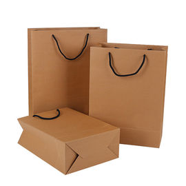 Característica solúvel em água reciclável impressa costume dos sacos de papel de Brown do punho do algodão fornecedor