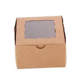 O bolo da padaria leva embora a caixa, caixas do empacotamento de alimento com a janela de visão clara fornecedor