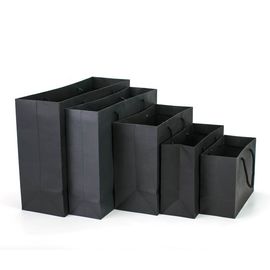 comprar Sacos impressos personalizados com punhos, sacos do cartão de portador de papel pretos Fabricação em linha