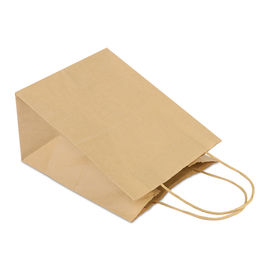 Sacos de papel personalizados de Brown da parte inferior lisa com o punho torcido papel do cabo fornecedor