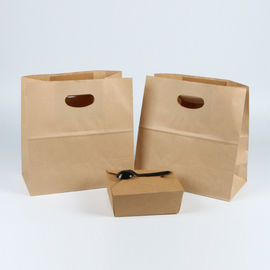 O costume descartável dos sacos de papel de Kraft do produto comestível impresso reforça firmemente o punho fornecedor