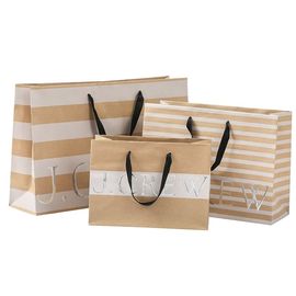 os sacos de compras do papel de 250gsm Brown, sacos de papel comerciais cancelam o vinco fornecedor