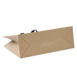 os sacos de compras do papel de 250gsm Brown, sacos de papel comerciais cancelam o vinco fornecedor