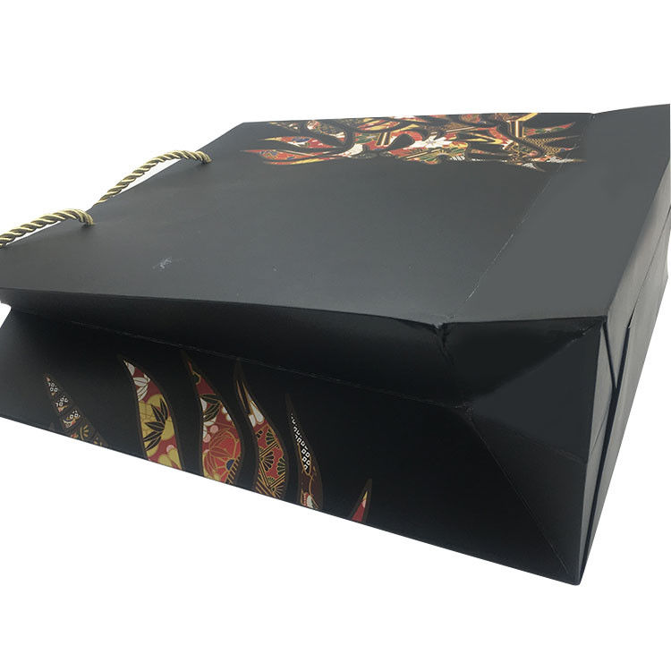 Material preto do cartão da cor dos sacos de portador do grande papel do punho da fita fornecedor