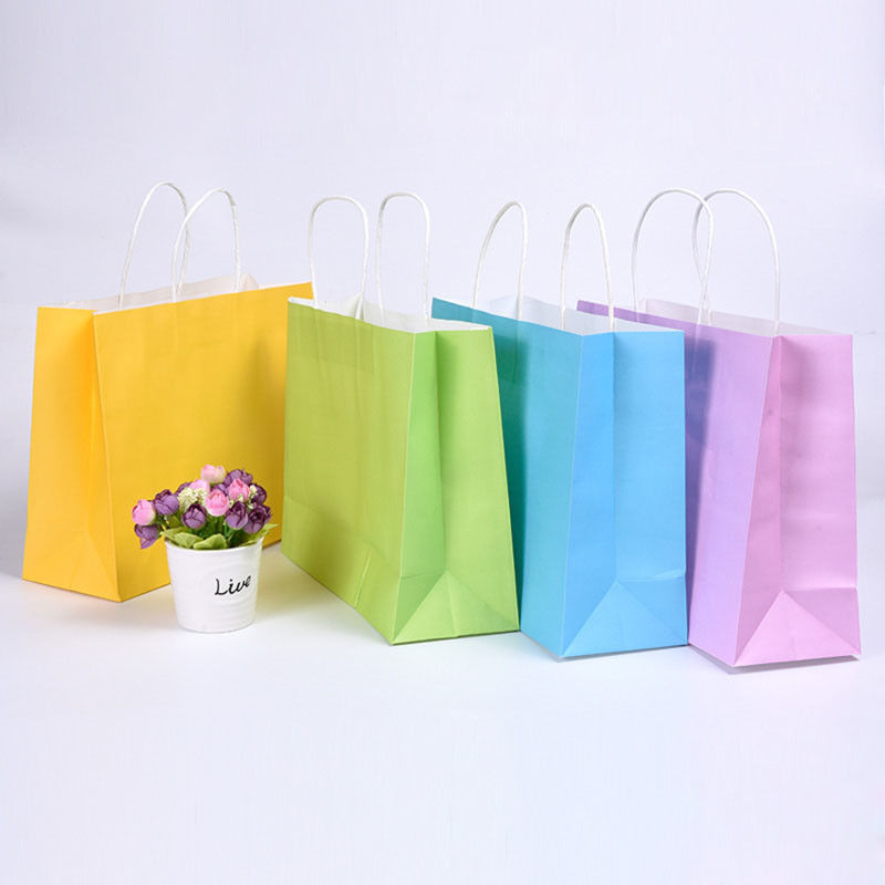 Sacos de portador à moda elegantes do papel de Brown, sacos de papel coloridos com punhos fornecedor