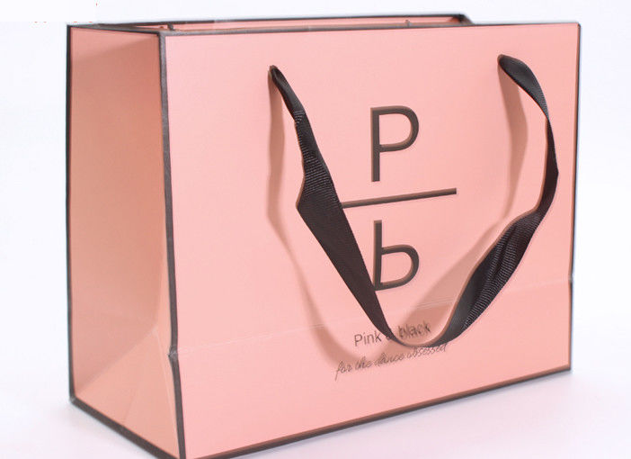 Sacos de portador de papel exatos do rosa da impressão, sacos de compras extravagantes do boutique fornecedor