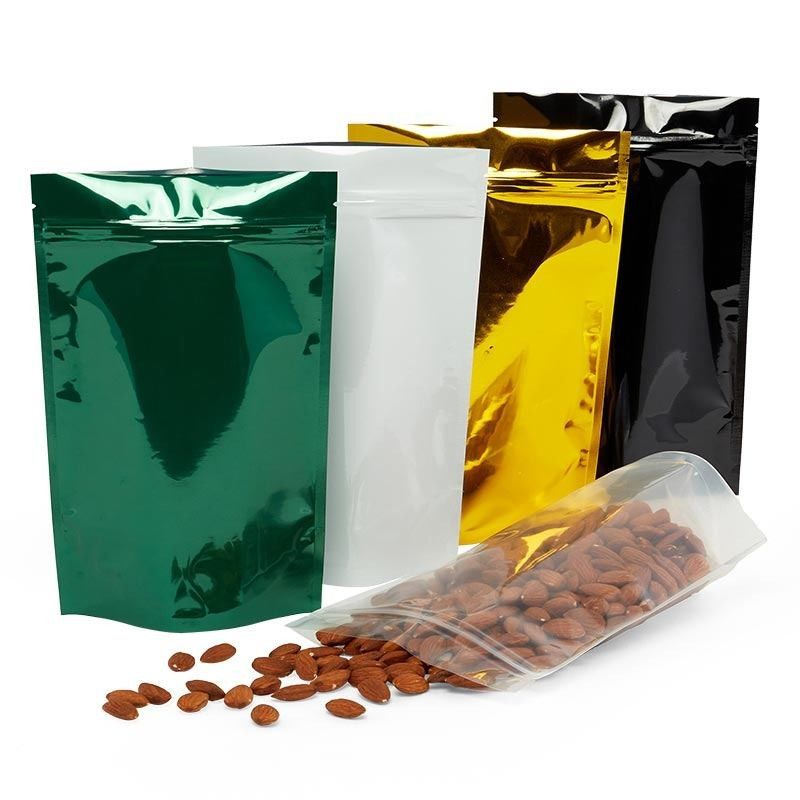Os sacos reusáveis plásticos do alimento, lustrosos levantam-se a vária cor dos malotes disponível fornecedor
