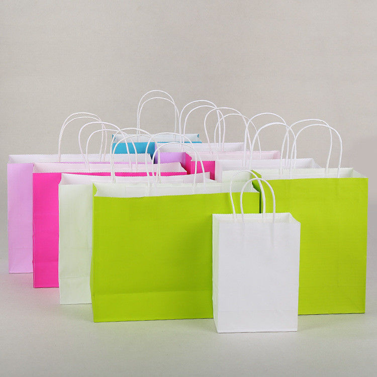 A favor do meio ambiente reciclável colorido sólido dos sacos de papel de Kraft para comprar fornecedor