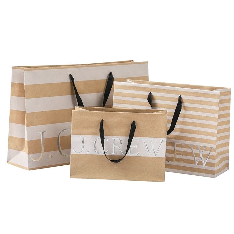 os sacos de compras do papel de 250gsm Brown, sacos de papel comerciais cancelam o vinco fornecedor