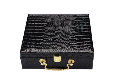 Good price Forma de empacotamento de Cutsomzied das caixas do presente luxuoso do couro do plutônio com punho portátil on-line