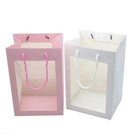 Good price Sacos de empacotamento do presente luxuoso do cordão, saco de papel do cartão com janela transparente on-line